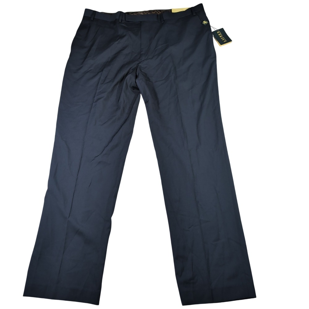 Lauren Ralph Lauren Dress Pants Mens 40x32 Navy Blue Flat Front Poly Rayon NWT